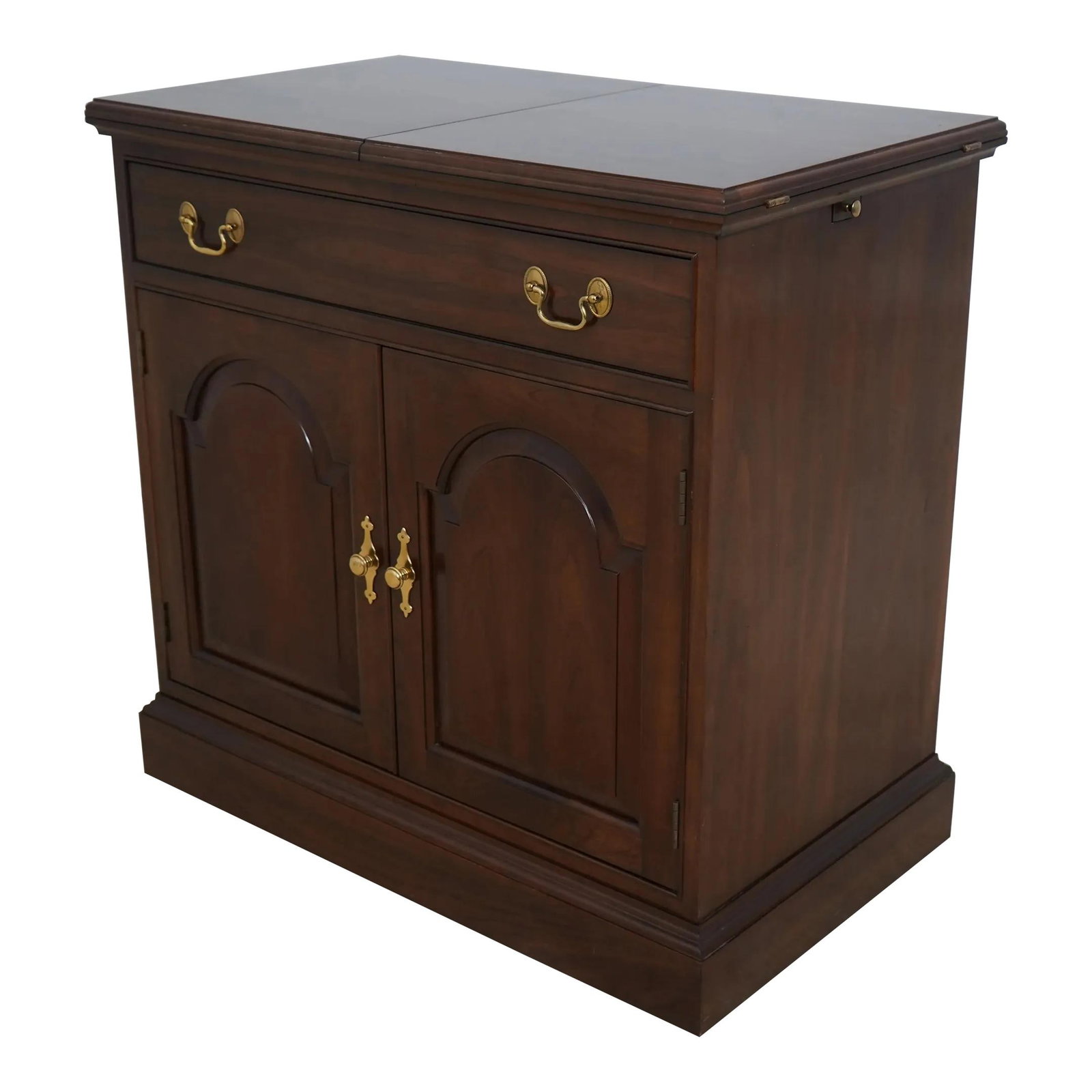 Stickley Cherry Wood Flip Top Server with Brass Hardware (1 of 10)