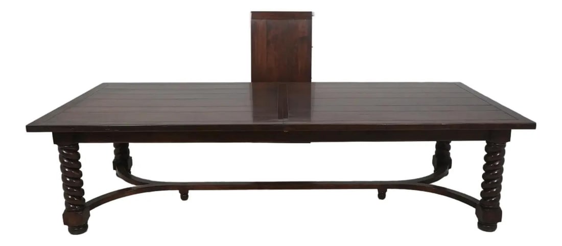 Large Wooden Farmhouse Dining Table Attributed to Guy Chaddock (1 of 10)