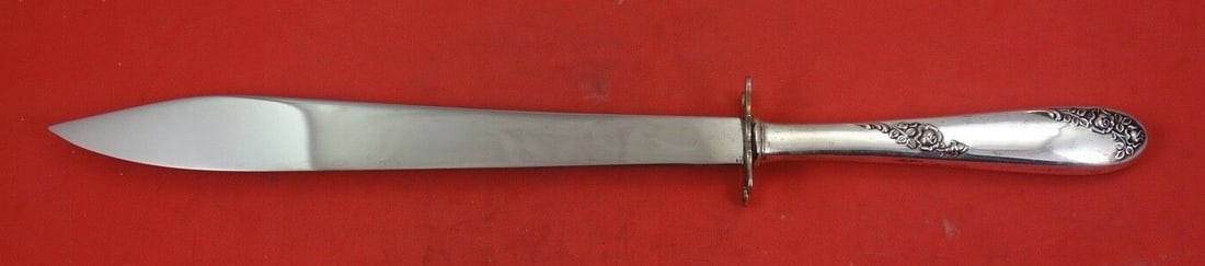 Lunt Sterling Silver Sweetheart Rose Steak Carving Knife 11 3/4" (1 of 2)