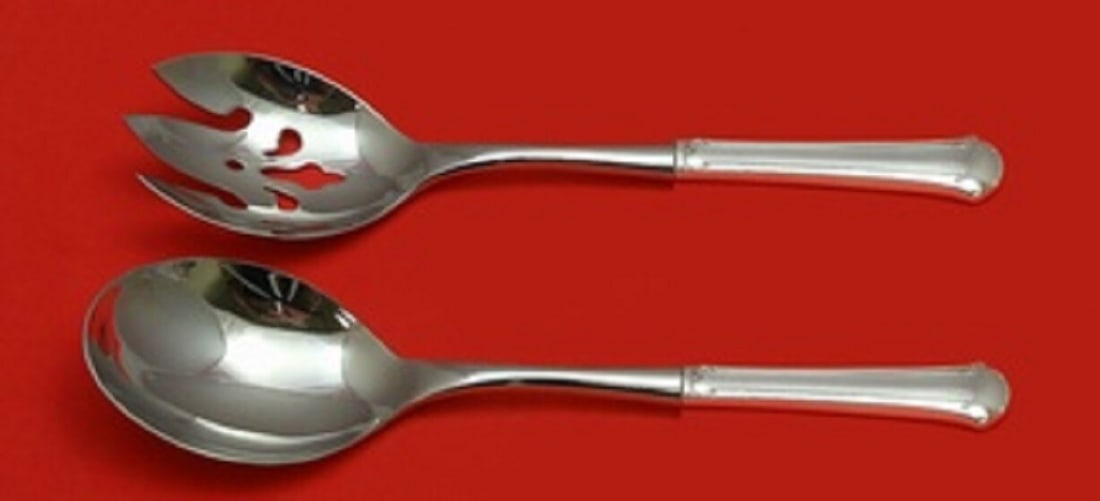 Towle Chippendale Sterling Silver Salad Serving Set 10.5" Pierced Fork Spoon (1 of 3)