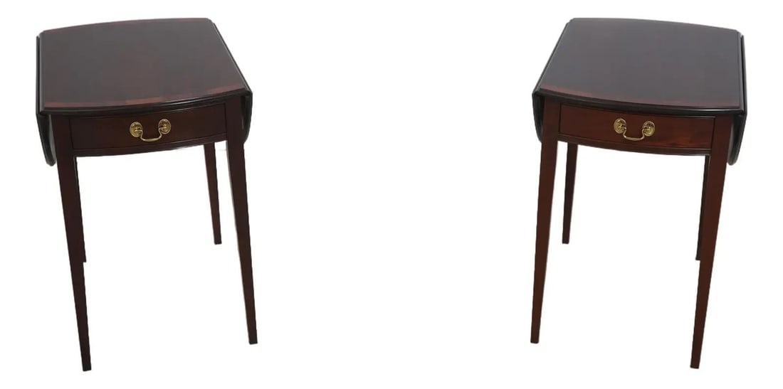 Set of Two Mahogany Pembroke Drop Leaf Tables Model 433 with Brass Hardware (1 of 10)