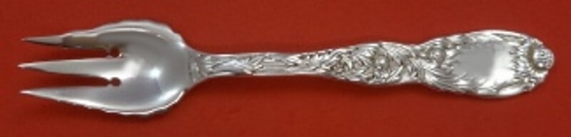 Tiffany & Co Chrysanthemum Sterling Silver Pastry Fork 3-Tine 2-Hole (1 of 2)
