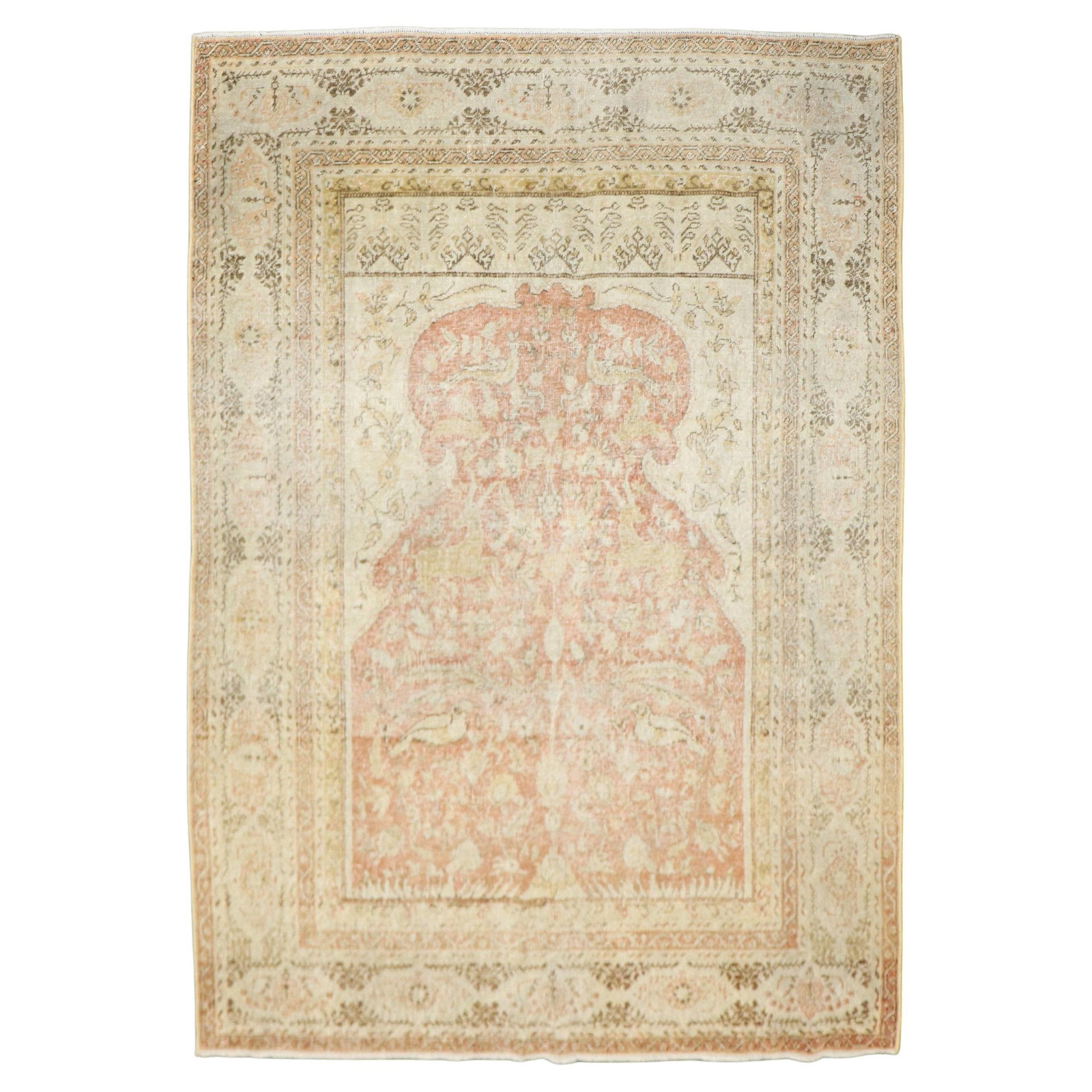 Late 19th Century Turkish Sivas Wool Prayer Rug with Animal Motifs (1 of 9)