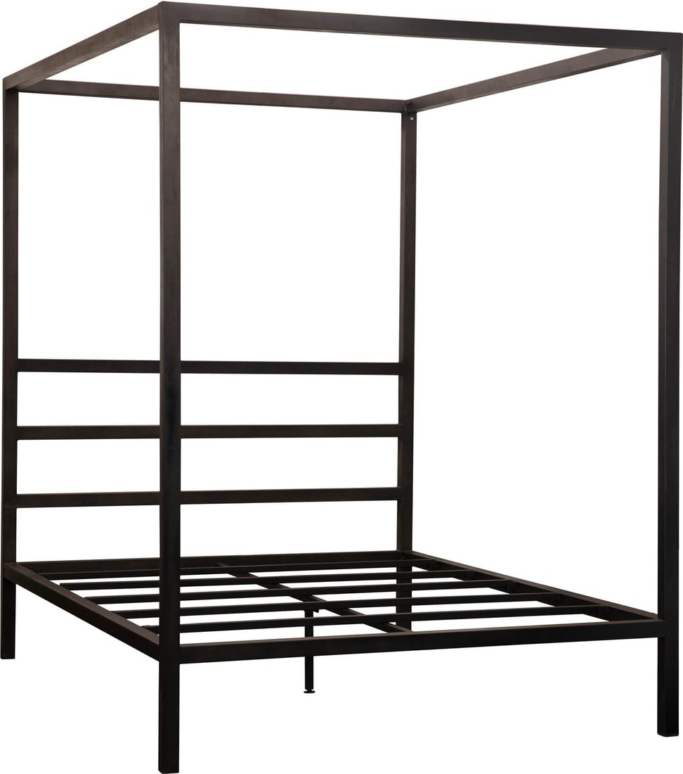 Lennox Gunmetal King Canopy Bed Crafted from Brass Iron (1 of 2)