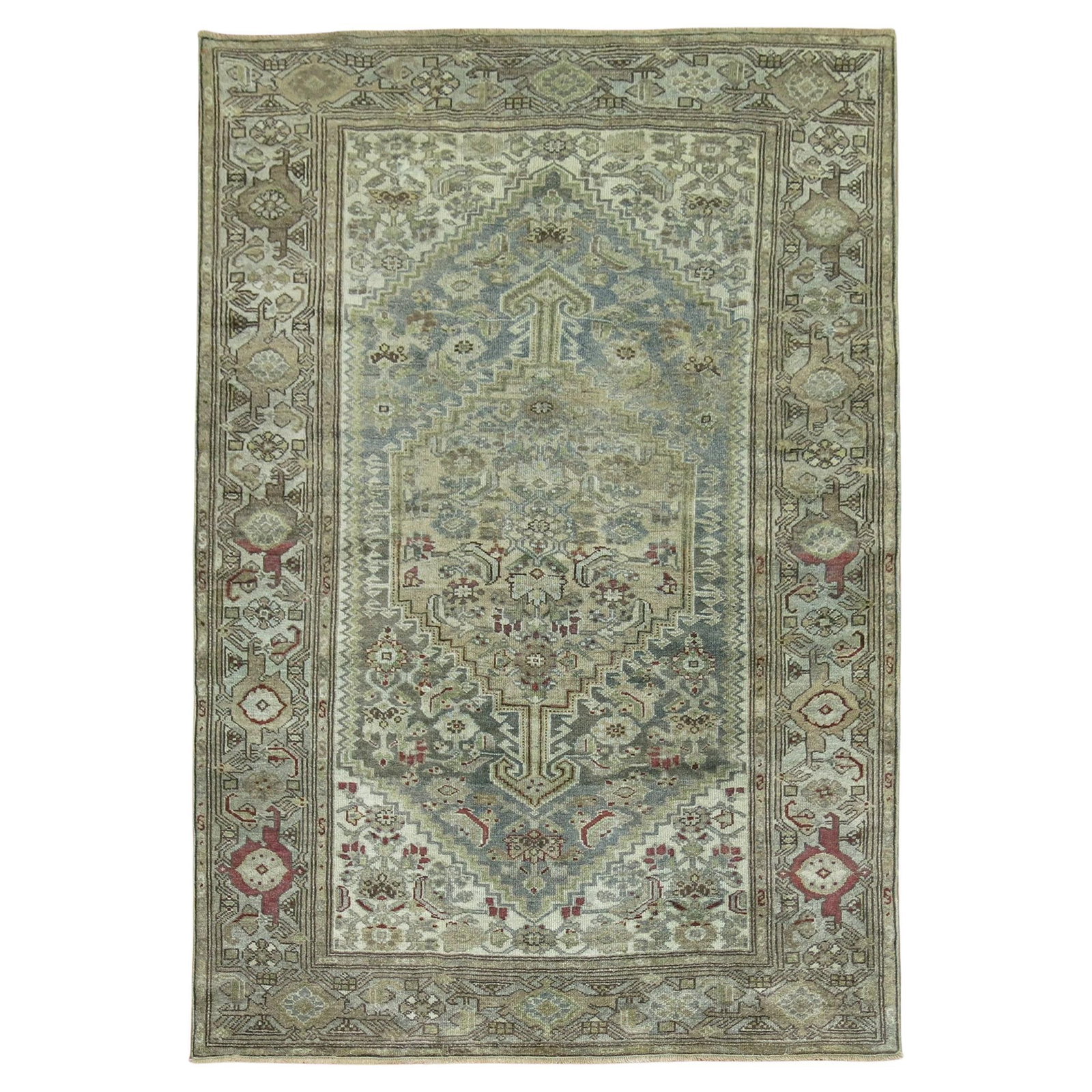 One of a Kind Antique Persian Malayer Wool Rug 53 x 77 Hand-Woven Iran 1920 (1 of 8)