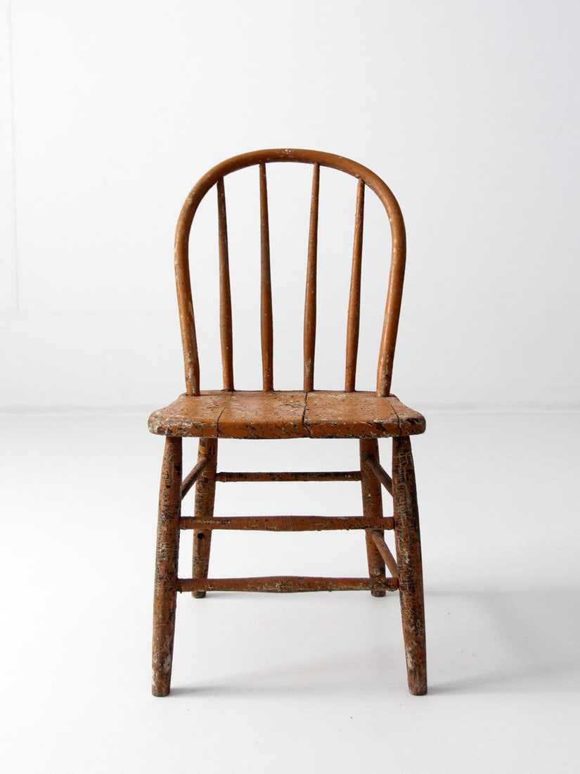 19th Century Spindle Back Windsor Chair With Aged Painted Finish (1 of 9)