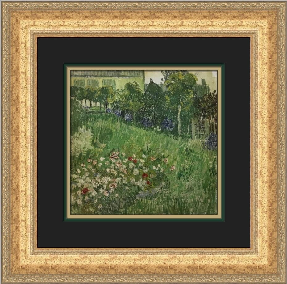Vincent Van Gogh Daubigny's Garden Custom Framed Print 18x18: Vincent Van Gogh Daubigny's Garden Custom Framed Print 18x18 Enhance your space with this stunning custom framed print of Vincent Van Gogh's "Daubigny's Garden." This medium-sized art piece is beautif
