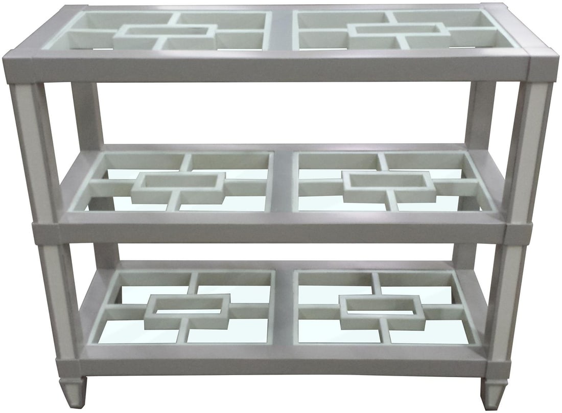 Trade Winds Sanibel Console Table in Glass and Mahogany (1 of 1)