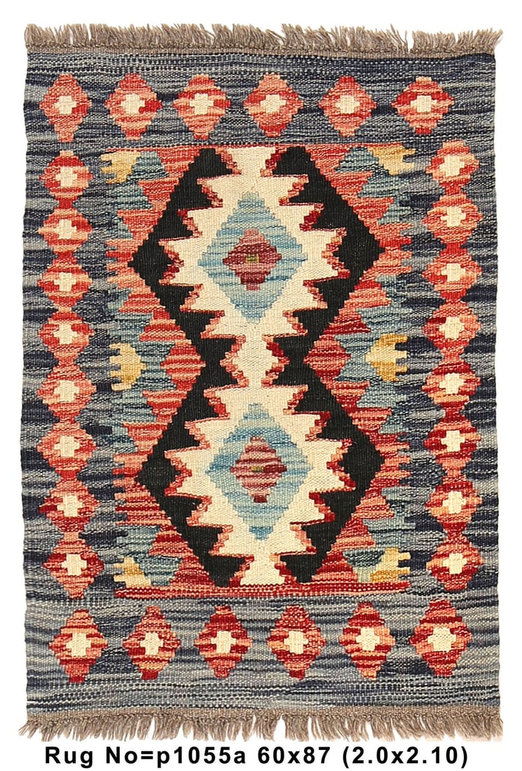Handmade 2' x 3' Natural Wool Kilim Rug Eco-Friendly Vegetable Dyes (1 of 8)