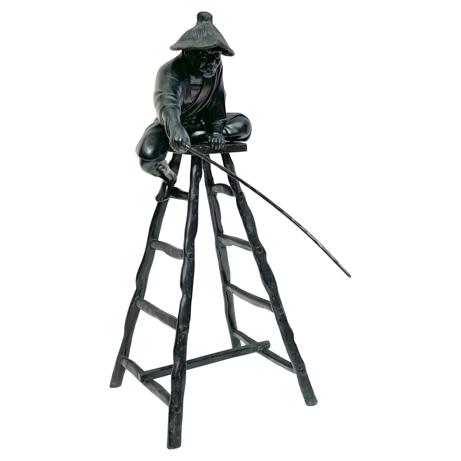 Meiji Bronze Fisherman Okimono by Masatsune Saku 1890s Japan (1 of 18)