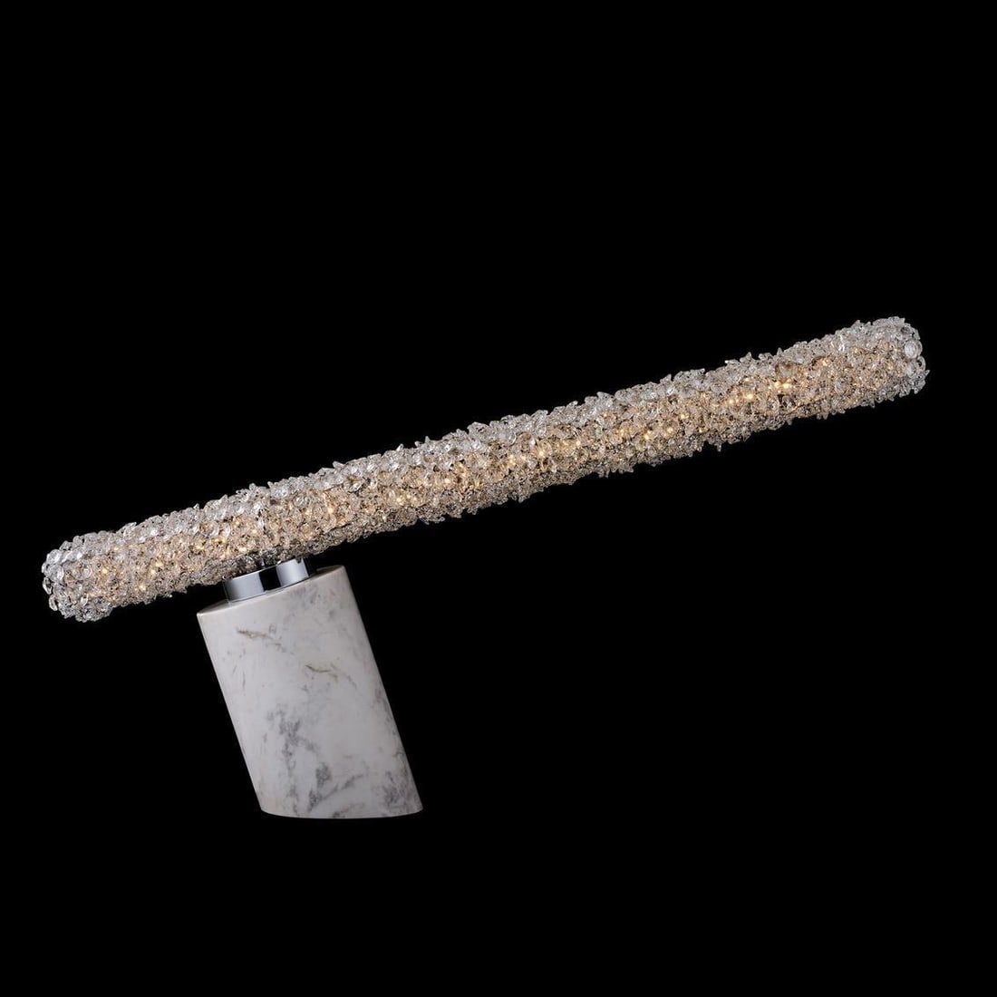 Kalco Lina Polished Chrome LED Buffet Lamp 21H Dimmable Crystal Marble (1 of 1)