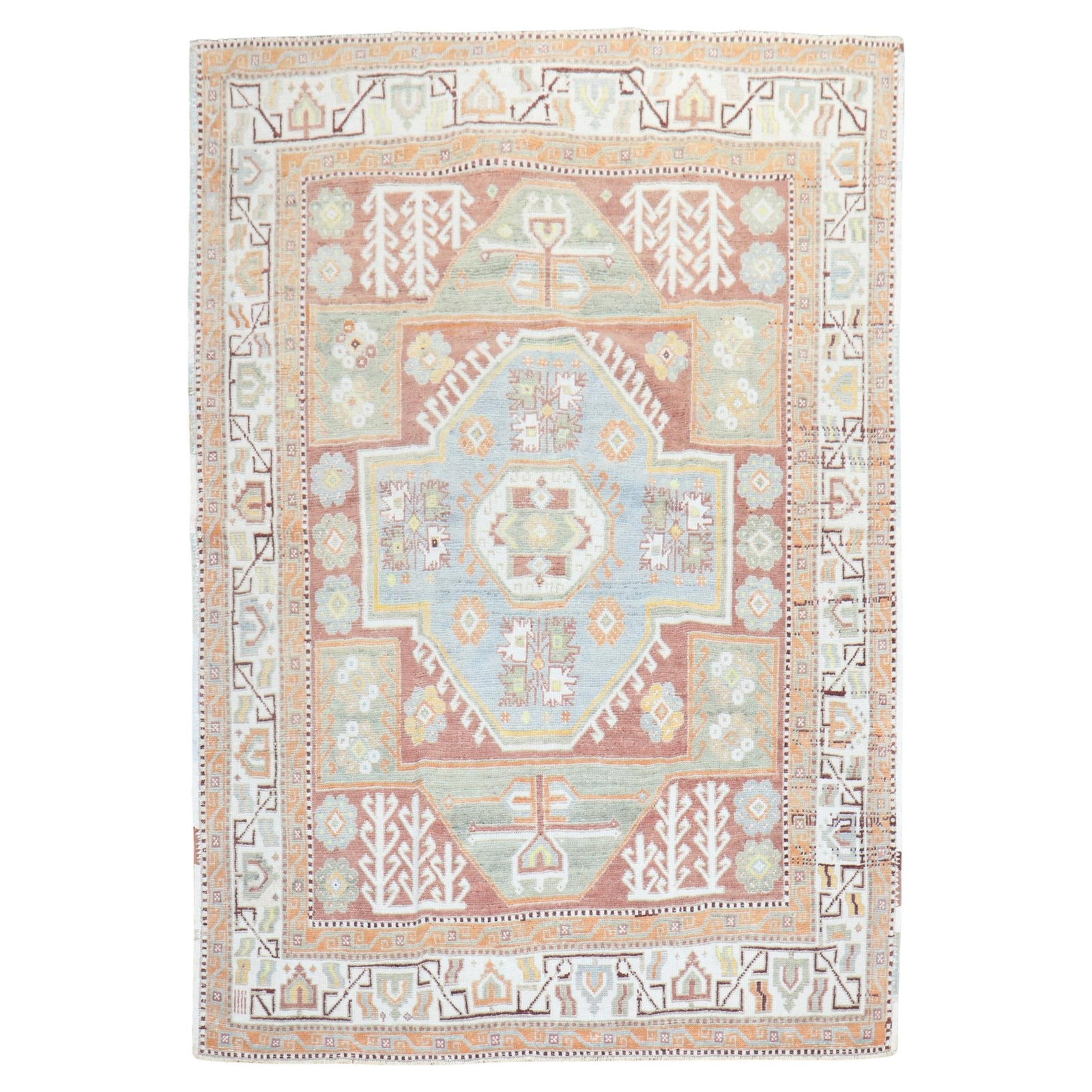 Mid 20th Century Turkish Anatolian Wool Rug 5'8 x 7'7 Vintage (1 of 8)