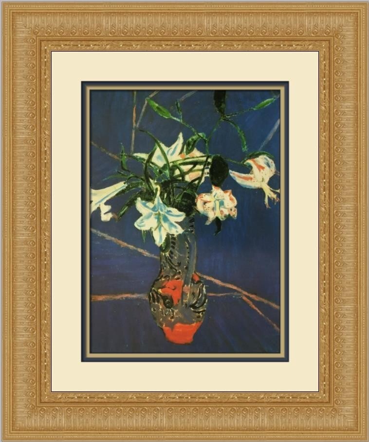 Matthew Smith Lilies Custom Framed Impressionist Print 1991 (1 of 2)