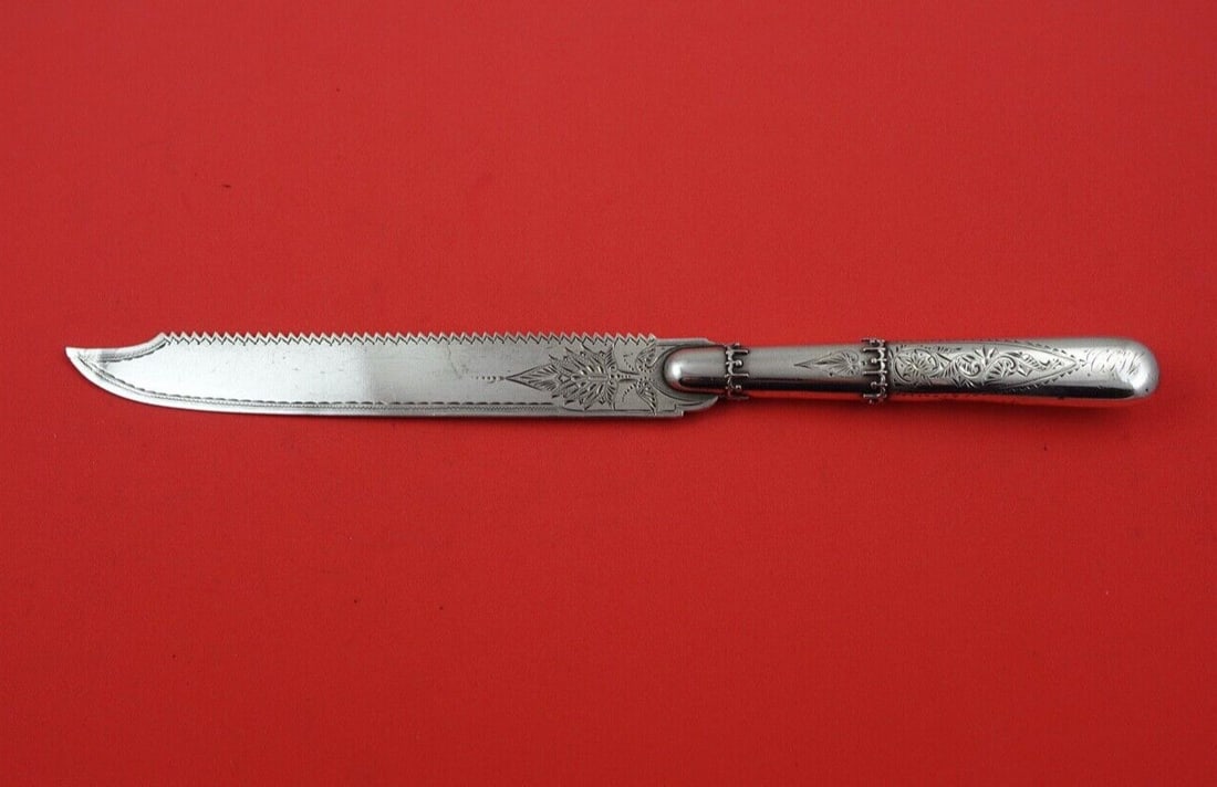 Gorham Sterling Silver Cake Saw Serrated Knife 9 3/4" Monogrammed (1 of 2)