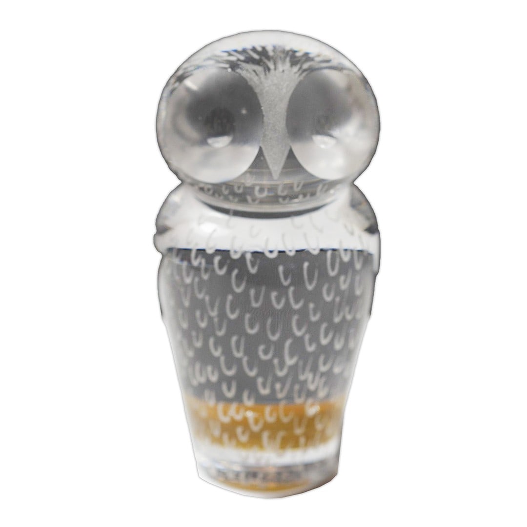 Kosta Crystal Engraved Owl Sculpture Paperweight 3.5in Sweden (1 of 5)