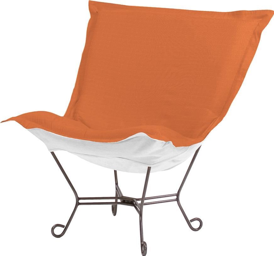Howard Elliott Outdoor Puff Chair in Orange Sunbrella Fabric: Howard Elliott Outdoor Puff Chair in Orange Sunbrella Fabric Enhance your outdoor space with this stylish Outdoor Puff Chair, featuring durable Sunbrella fabric that is perfect for outdoor use. This c