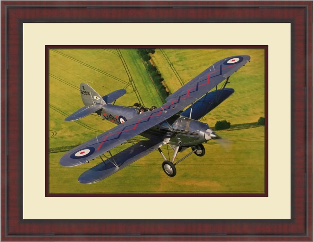 HAWKER DEMON Aviation Print by Philip Makanna Custom Framed 17x23 (1 of 2)