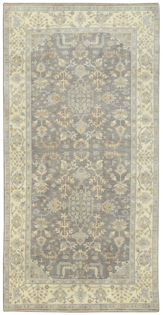 Handmade Wool Rug 8 x 15.9 Rare Size Neutral Gray Hand-Knotted (1 of 6)