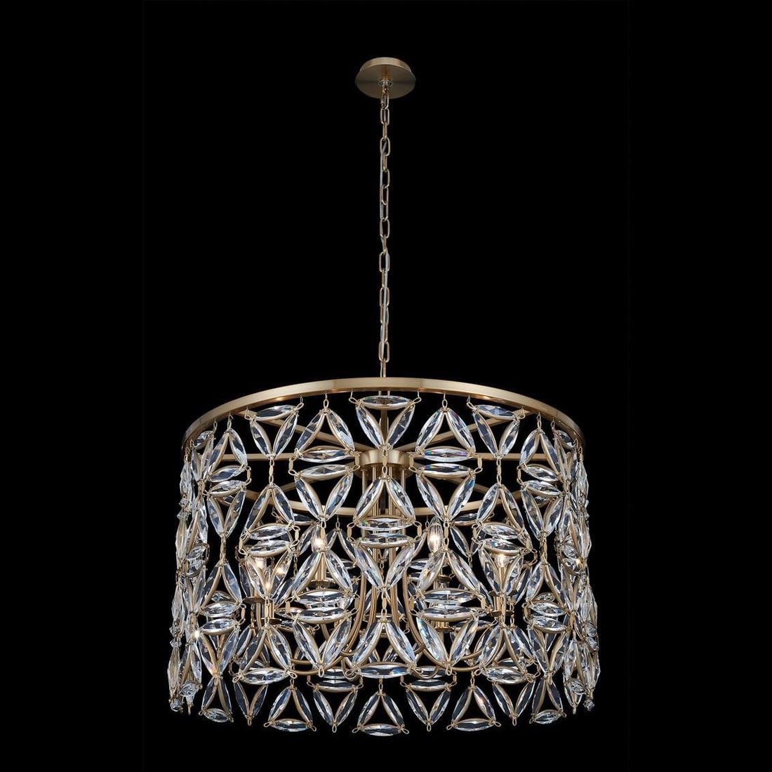 Kalco Triangulo Indoor Pendant Light Clear Firenze Crystal 34 Inch (1 of 1)