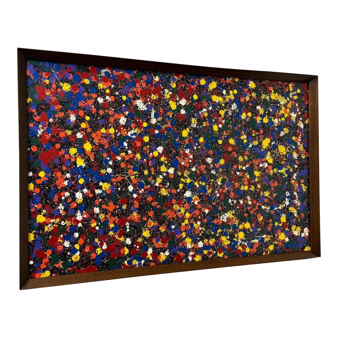 Chae Flux Fireworks 001 Abstract Acrylic Painting Framed 40.75 x 32 Blue (1 of 9)