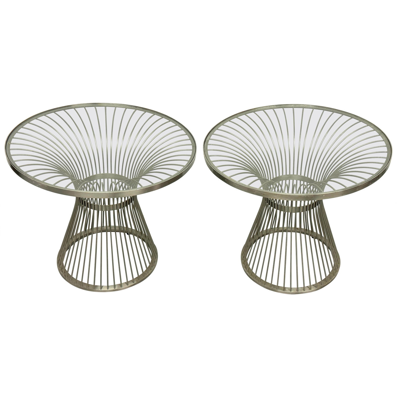 Set of Two Stainless Steel Side Tables Inspired by Platner Design (1 of 10)