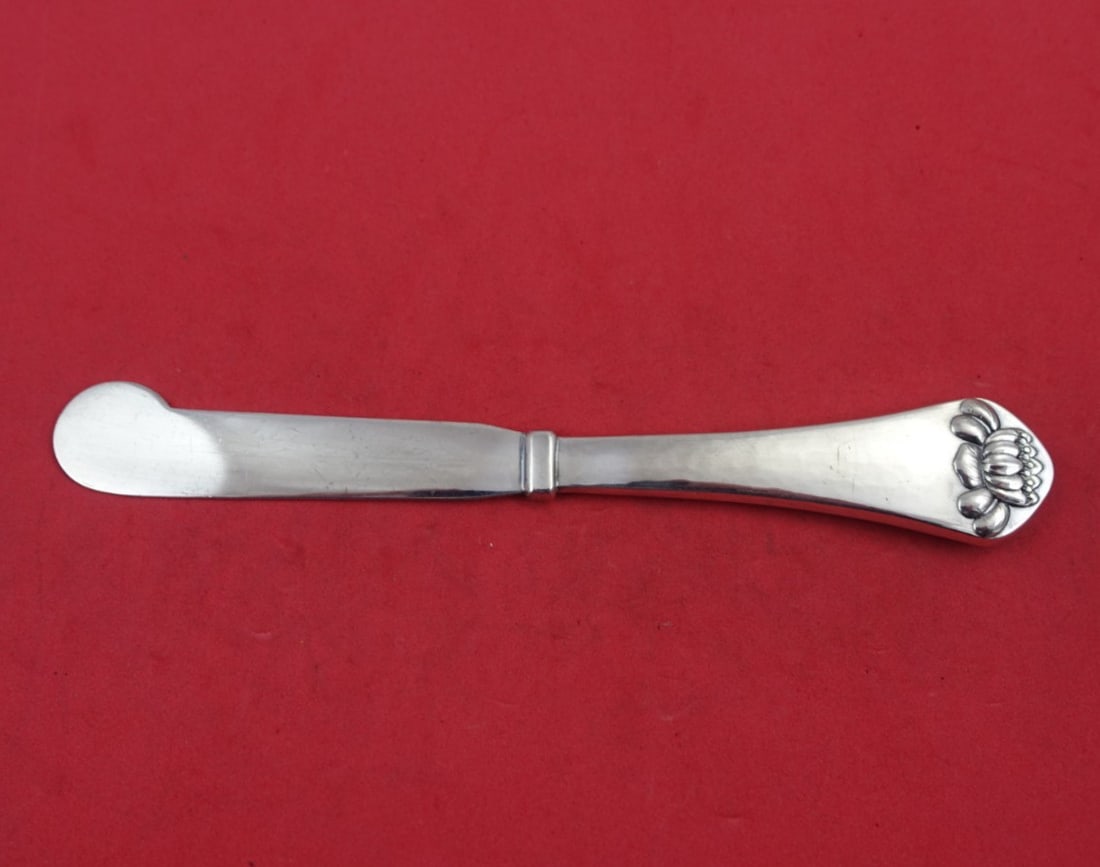 Hans Hansen Waterlily Sterling Silver Butter Spreader 6 1/4" (1 of 3)
