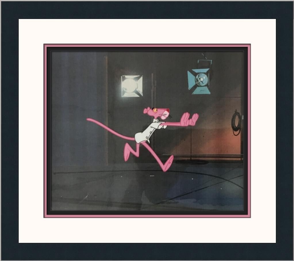 Pink Panther 1970 Original Hand Painted Animation Production Cel Framed (1 of 2)