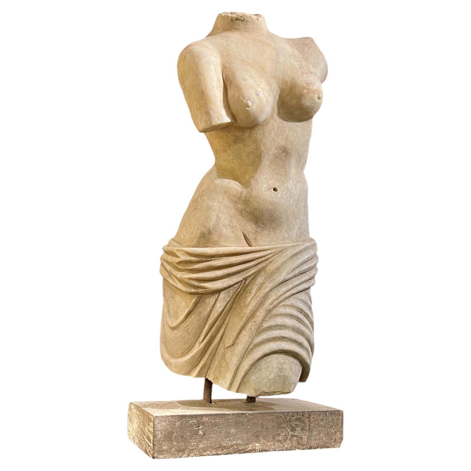 Hand-Carved Marble Venus Torso Sculpture After Ancient Roman Art (1 of 8)
