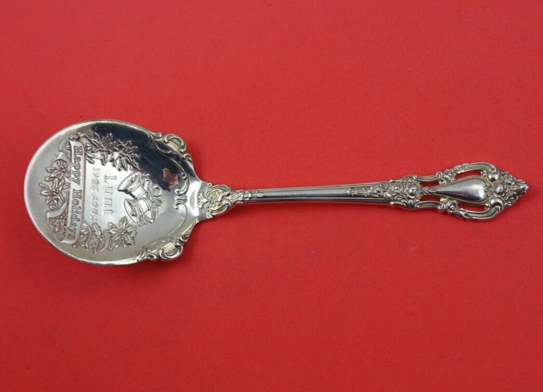 Lunt Eloquence Sterling Silver Anniversary Spoon 1902-2002 6 1/4 Inch (1 of 3)