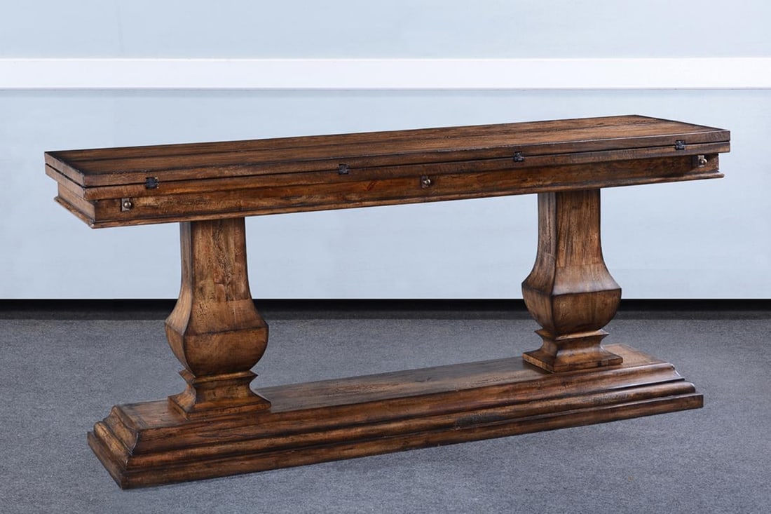 Rustic Pecan Sedona Console Table 72 Inch Tuscan Style (1 of 4)
