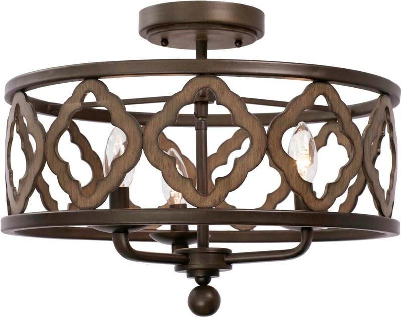 Kalco Whittaker 3-Light Rustic Semi Flush Mount Ceiling Light (1 of 1)
