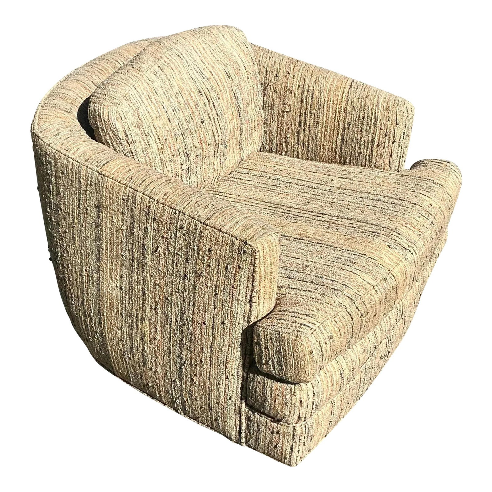 Vintage Boho Preview Swivel Chair Mid-Century Design Taupe Fabric (1 of 10)