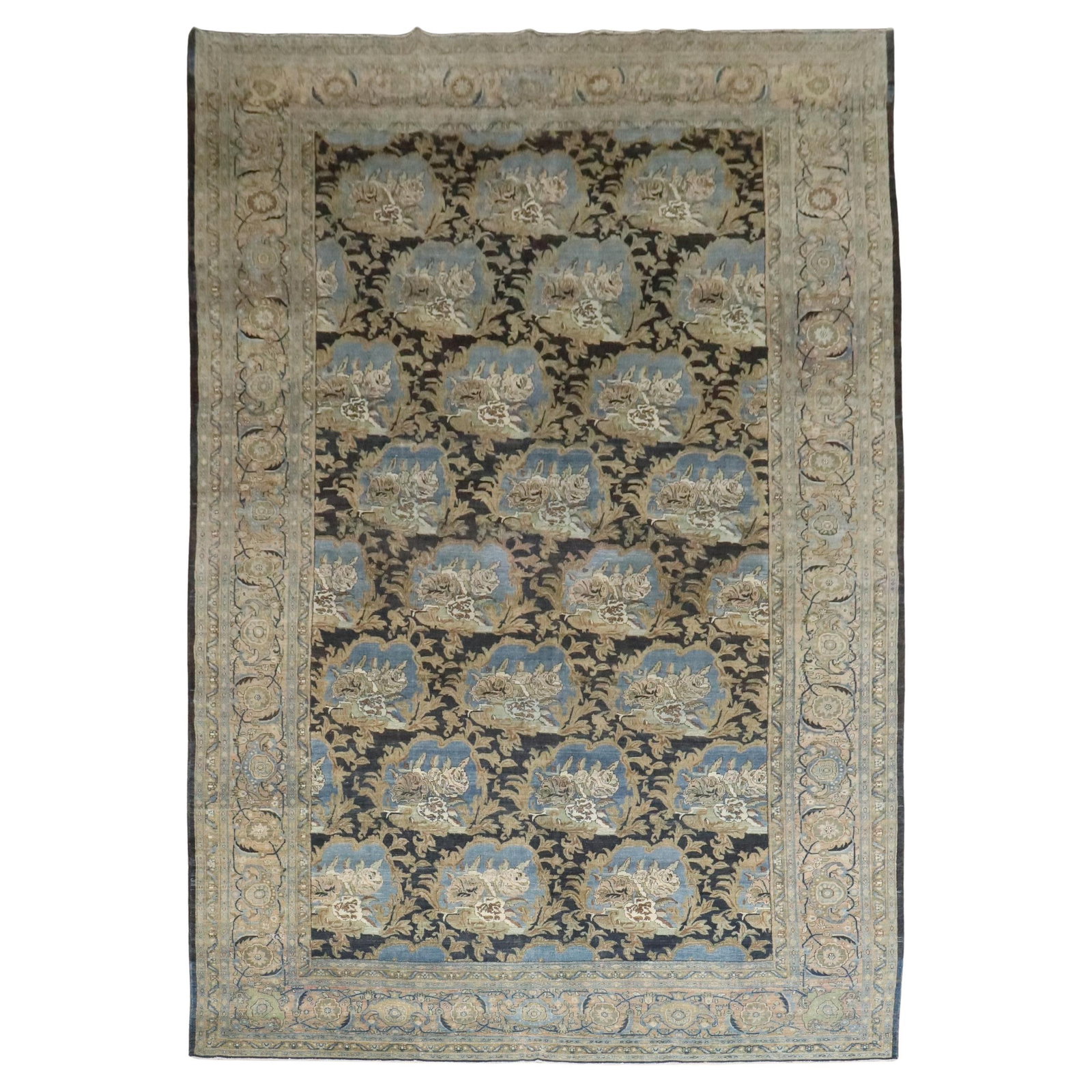 Antique Persian Bidjar Floral Oversize Rug 130 x 212 Hand-Knotted Wool (1 of 11)