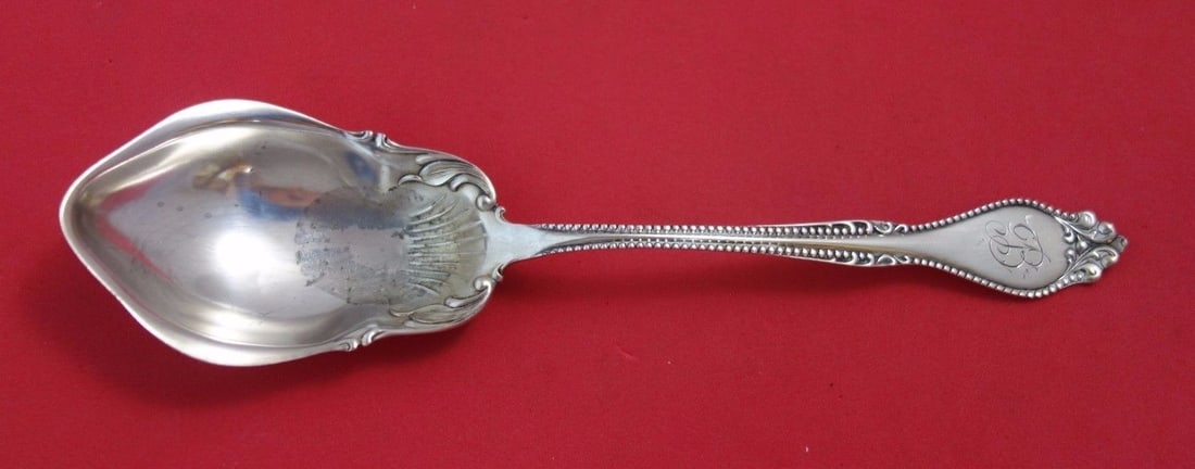 Provence by Lunt Sterling Silver Monogrammed Berry Spoon 8.25": Provence by Lunt Sterling Silver Monogrammed Berry Spoon 8.25" This exquisite Provence by Lunt sterling silver berry spoon measures 8 1/4 inches and showcases the craftsmanship of Lunt, a renowned mak