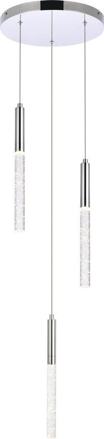 Elegant Ruelle Chrome Pendant Lamp with Crystal Accents LED 3 Bulb (1 of 1)
