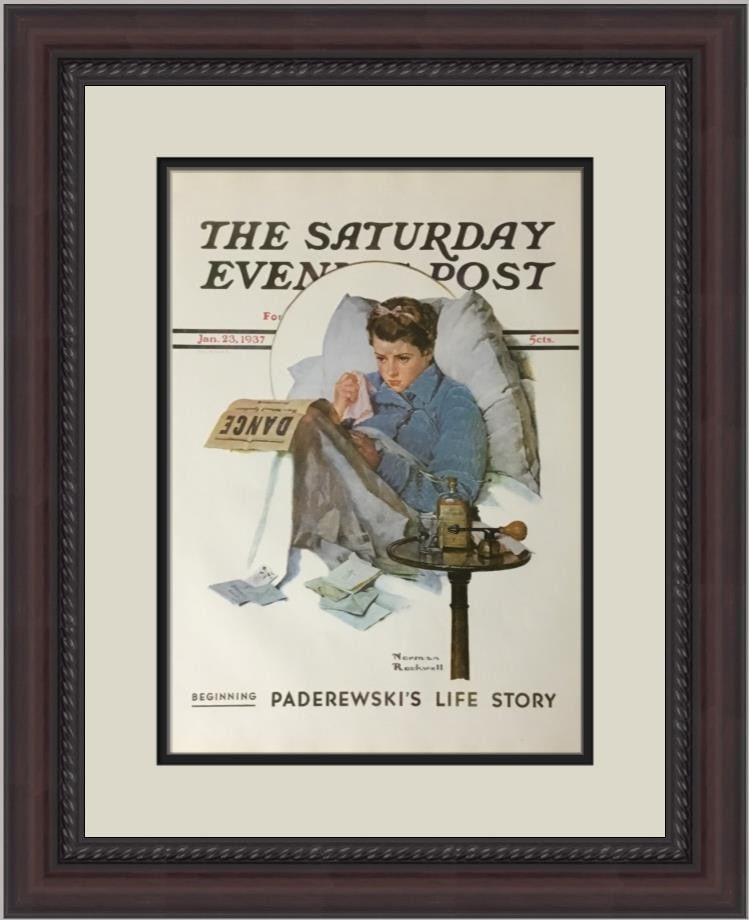 Norman Rockwell Missing The Dance Custom Framed Art Print 22x17 (1 of 2)