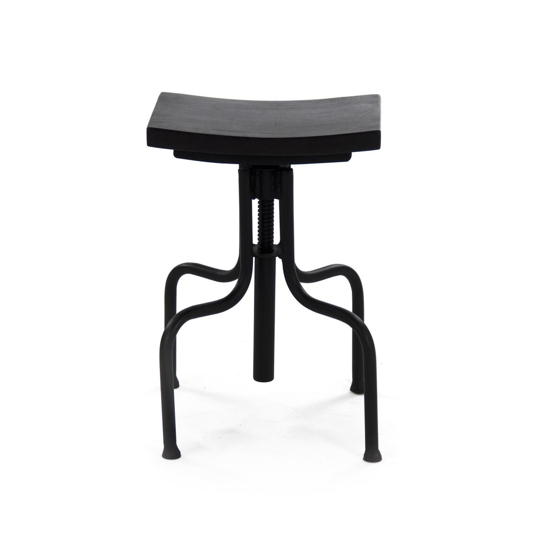 Zentique Elegant Ebony Crutch Barstool Traditional Pouf (1 of 3)