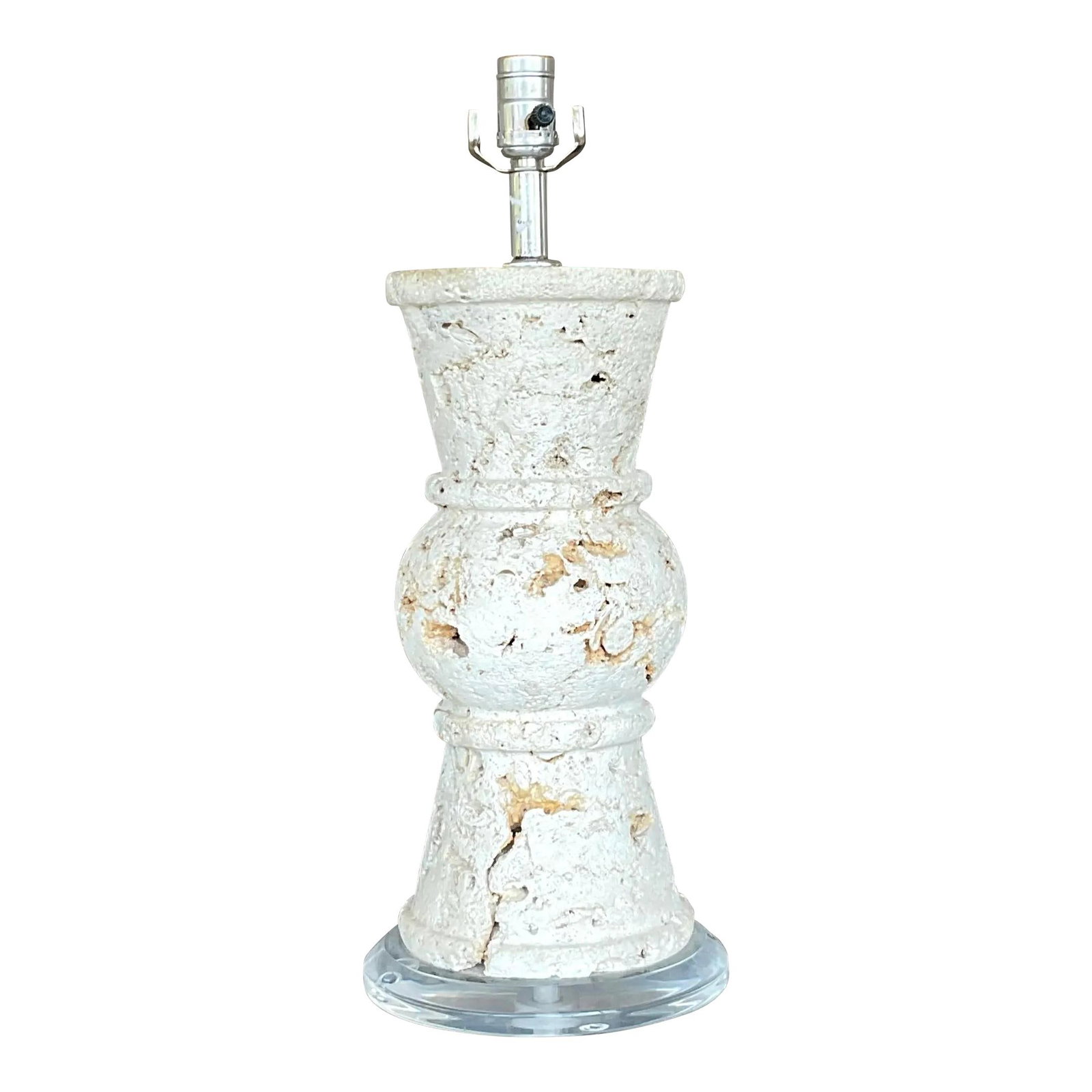 Vintage Coastal Cut Coquina Stone Table Lamp American Crafted (1 of 5)