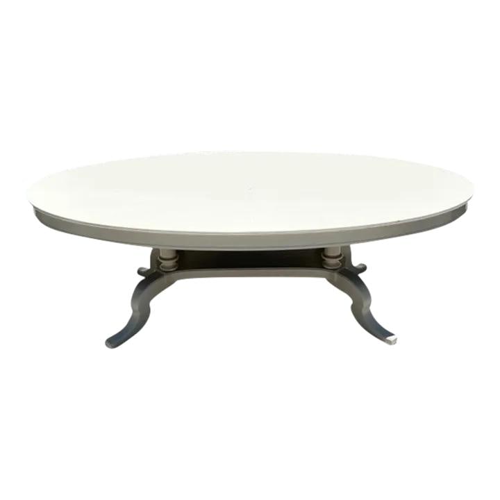 Vintage Regency Painted Duncan Phyfe Dining Table Classic White Finish (1 of 6)