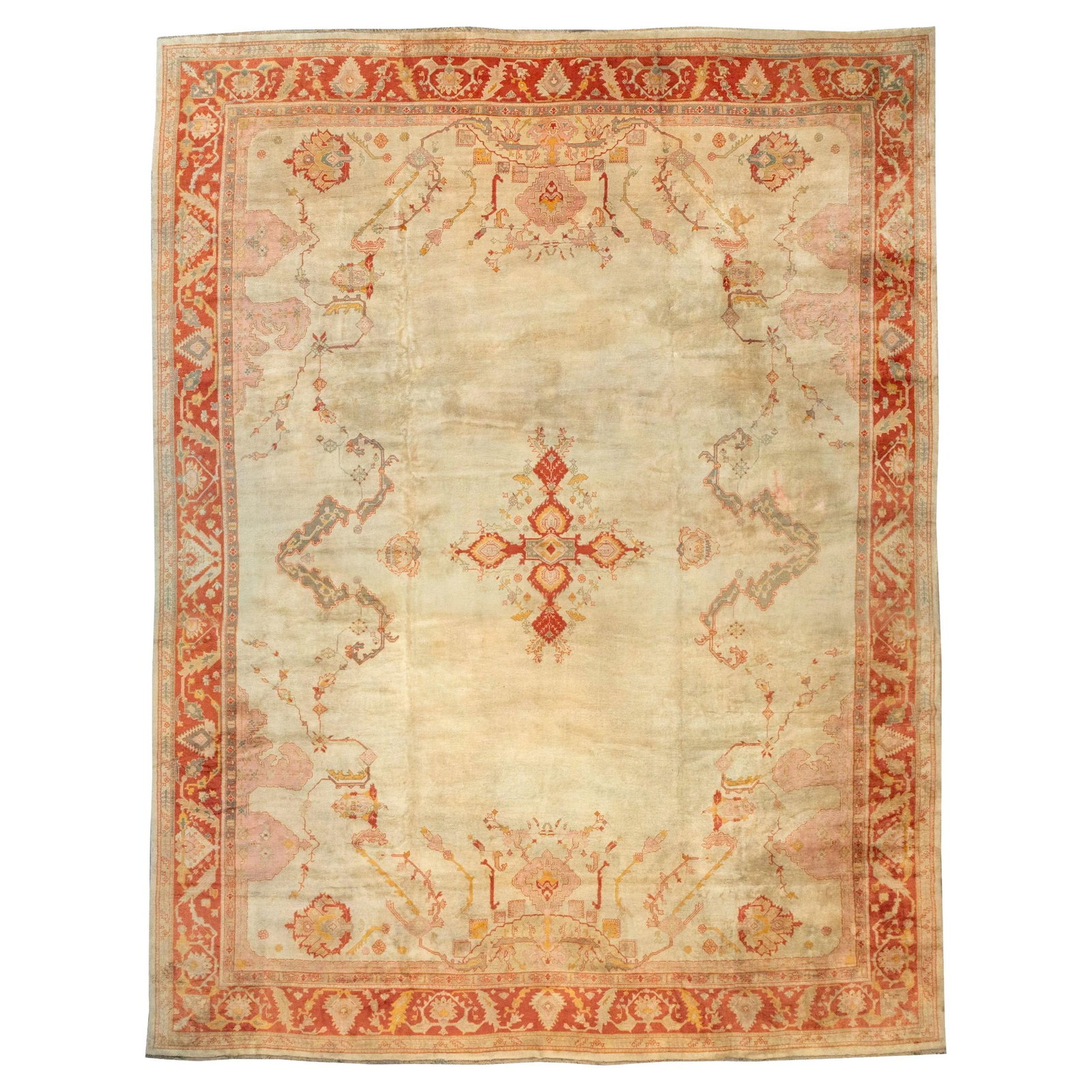 Antique Turkish Oushak Rug 19'6 x 24'9 Early 20th Century Wool (1 of 5)