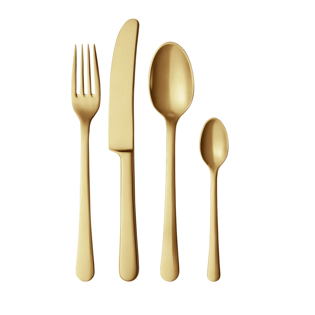 Georg Jensen Copenhagen Matte Gold Cutlery Set 4 pcs Stainless Steel (1 of 2)