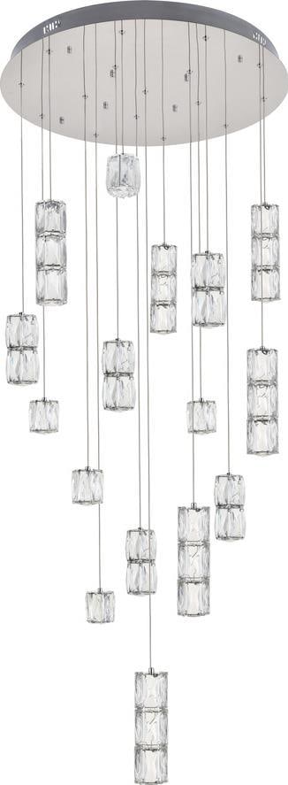 Elegant Lighting Polaris Crystal Pendant Light Chrome LED 72W (1 of 1)