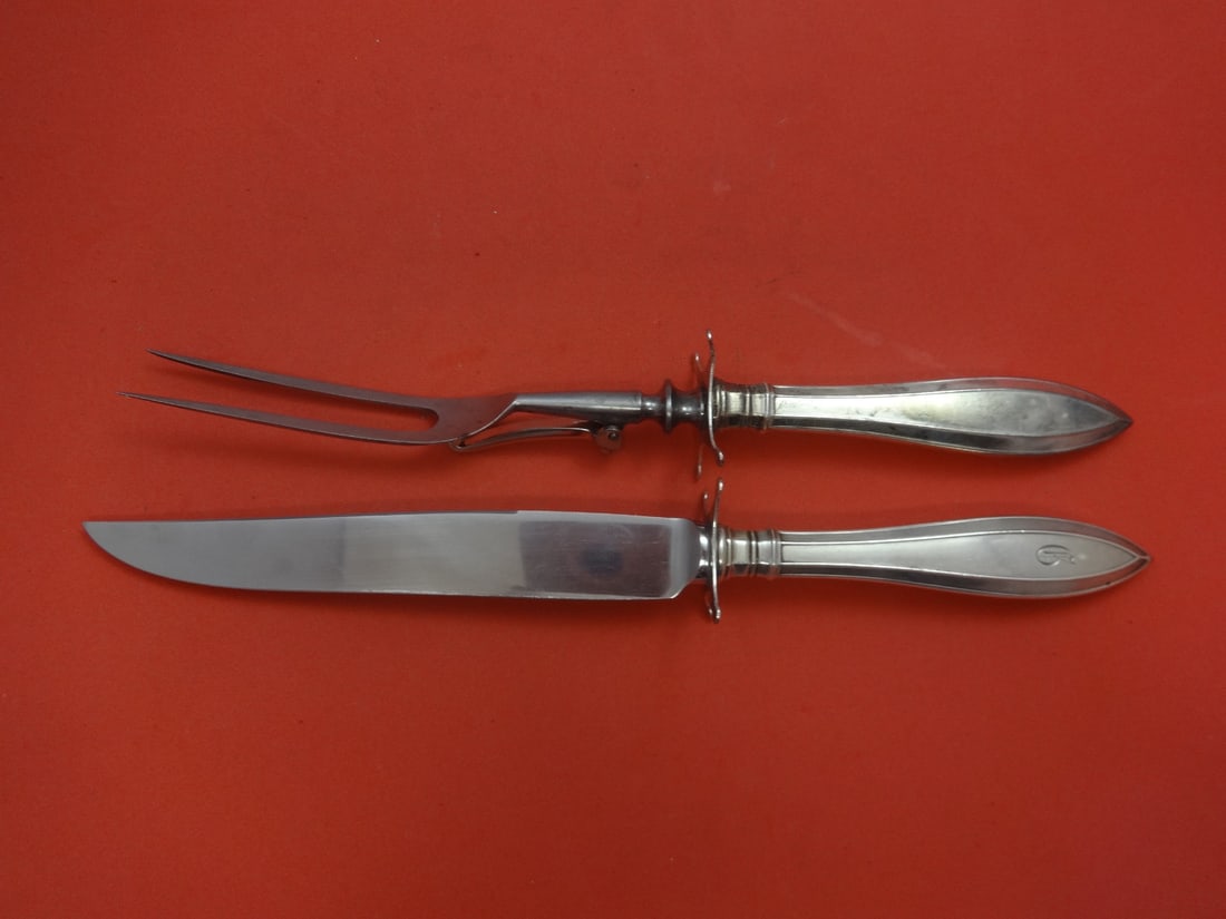 Gorham Portsmouth Sterling Silver 2-Piece Roast Carving Set 12 Inch: Gorham Portsmouth Sterling Silver 2-Piece Roast Carving Set 12 Inch Enhance your dining experience with this exquisite 2-piece roast carving set in the Portsmouth pattern by Gorham. Crafted from high-