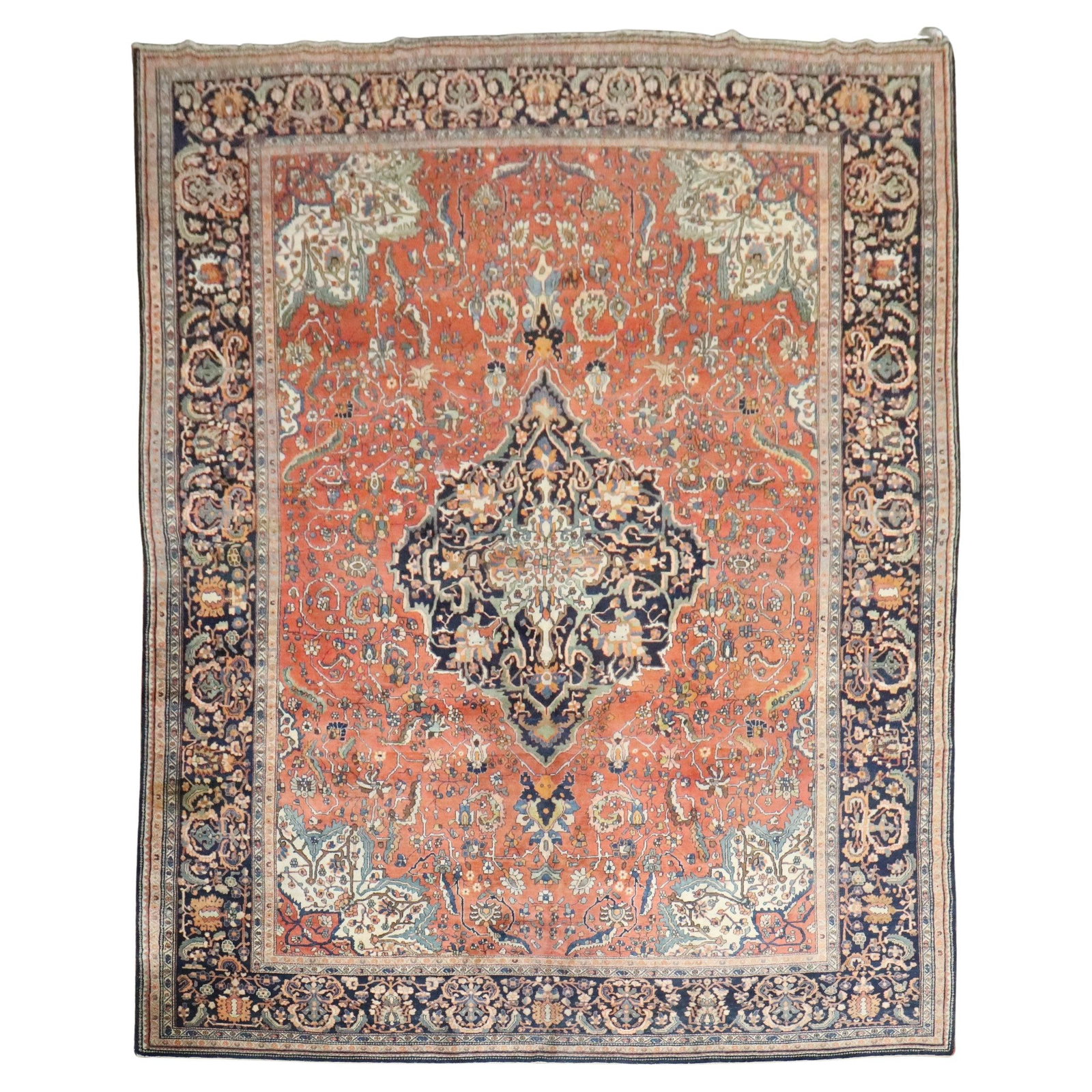 Set of 2 Antique Persian Sarouk Ferehan Wool Rugs 10'3 x 13'3 Late 19th Century (1 of 13)