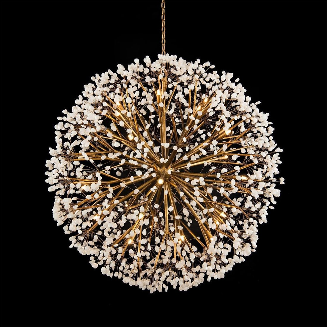 John-Richard Luminous Gold Leaf 30-Light Spherical Chandelier (1 of 2)