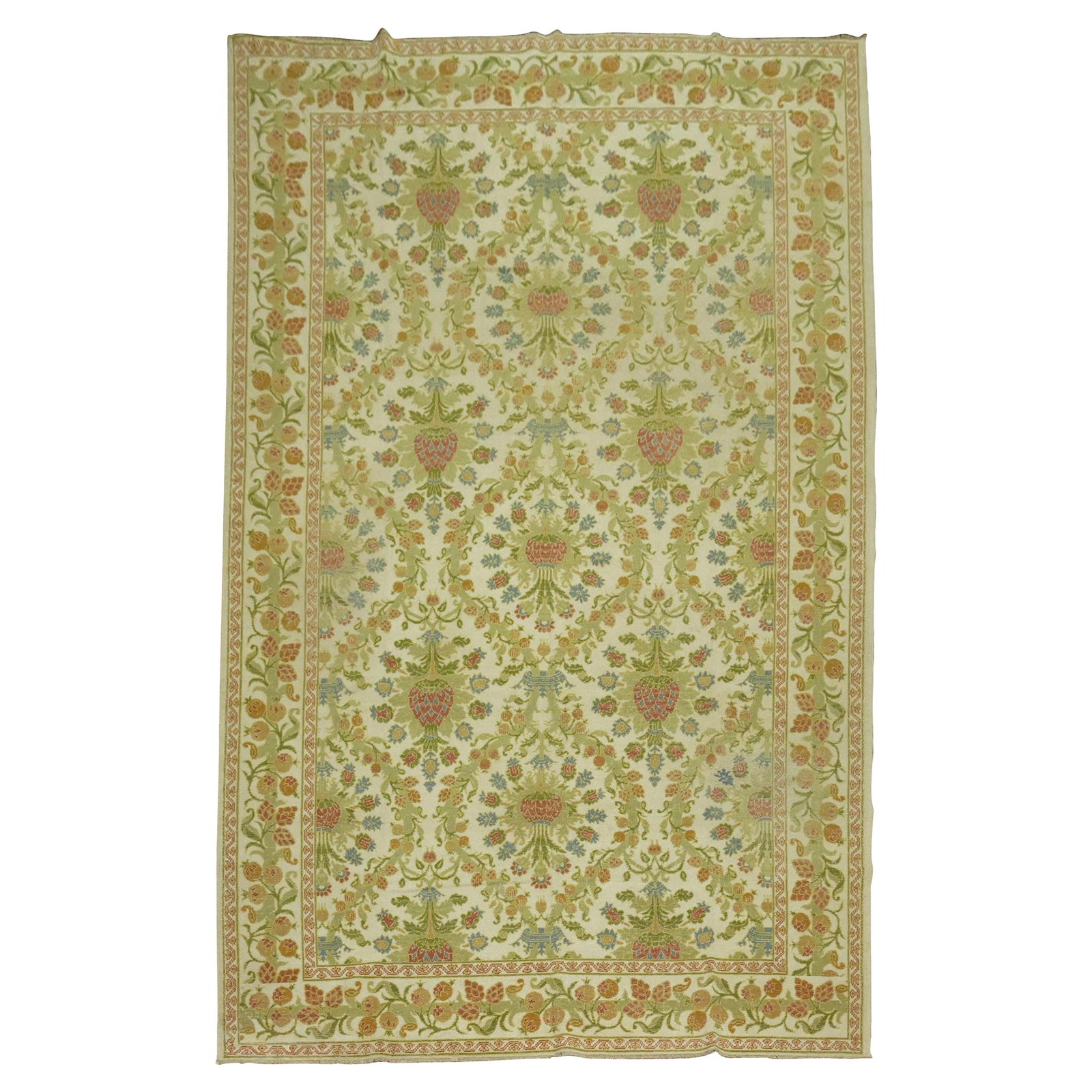 Zabihi Collection Vintage Spanish Colonial Wool Carpet 100 x 168 in (1 of 8)