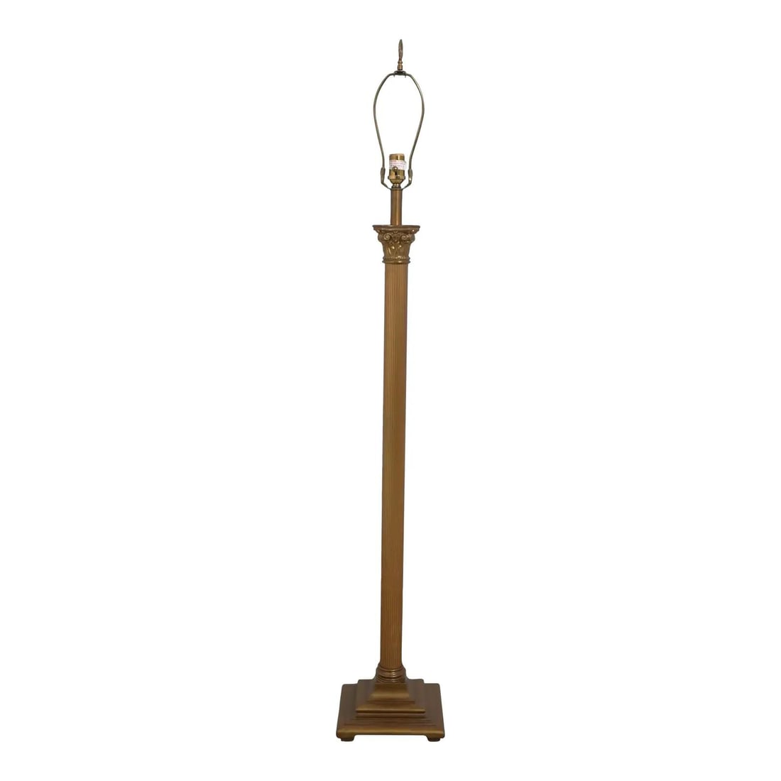 Ethan Allen Gold Brass Column Style Metal Floor Lamp 59.5" (1 of 9)