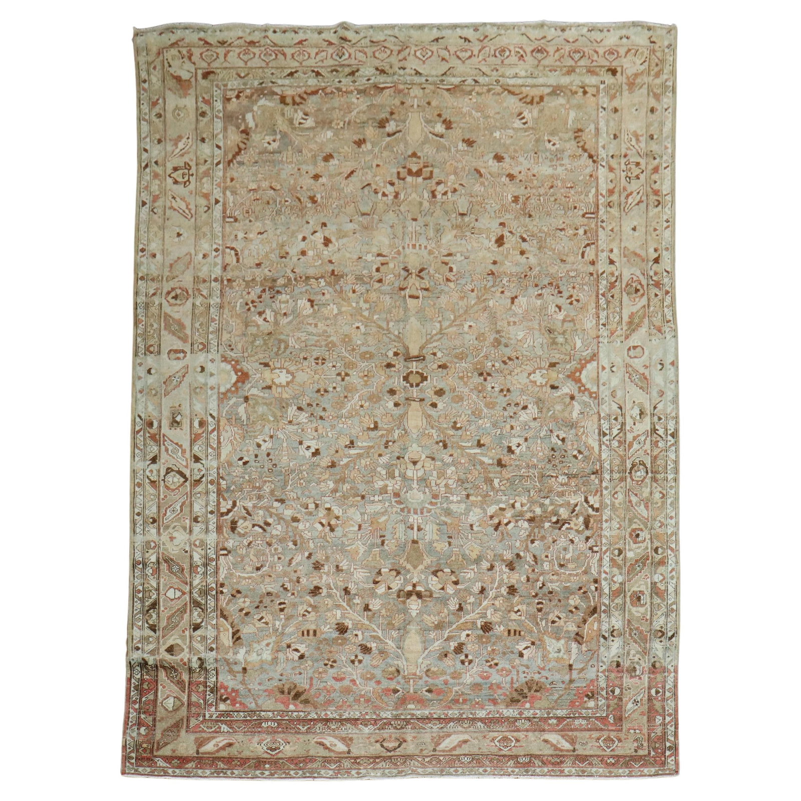 Antique Persian Malayer Rug Hand-Woven Wool Tabriz Design 96 x 138 in (1 of 13)