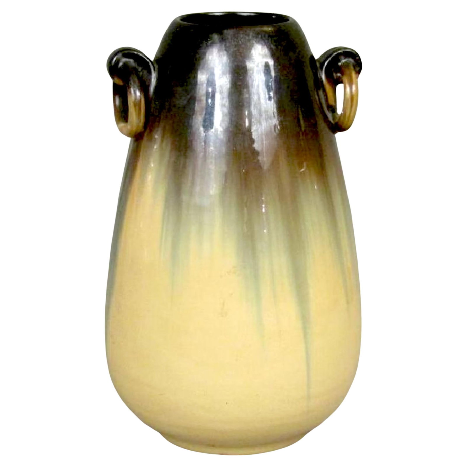 Vintage Fulper Arts and Crafts Drip Glazed Ring Handled Vase 1917-1934 (1 of 5)