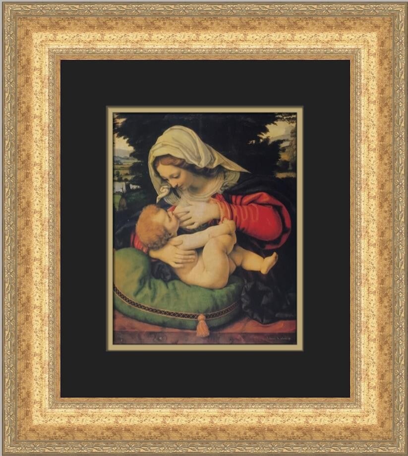 Andrea Solario The Virgin with the Green Cushion Custom Framed Art Print (1 of 2)